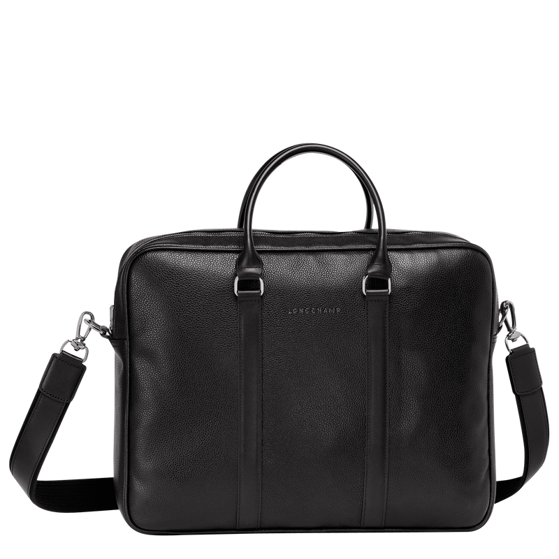 Le Foulonné M Briefcase Black - Leather