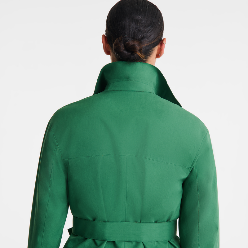 Trench coat British Green - Water-repellent technical canvas