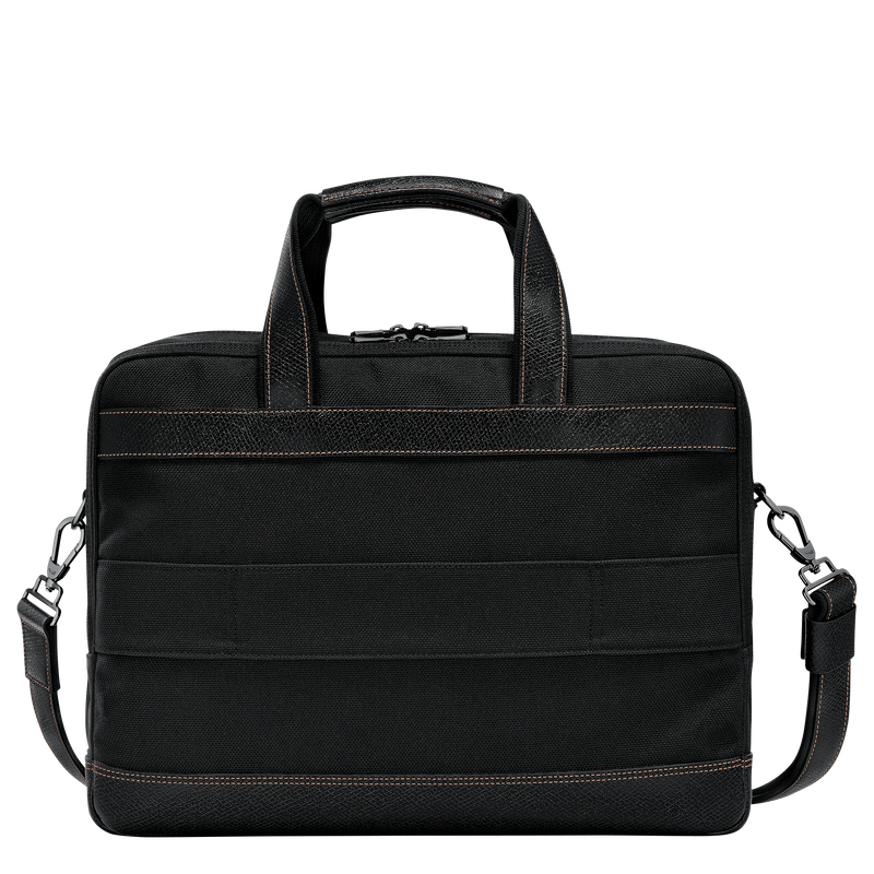 Boxford L Briefcase Black - Recycled canvas