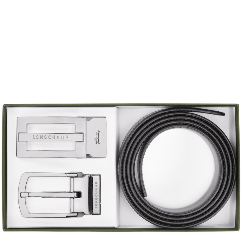 Delta Box Men's belt Black/Navy - Leather