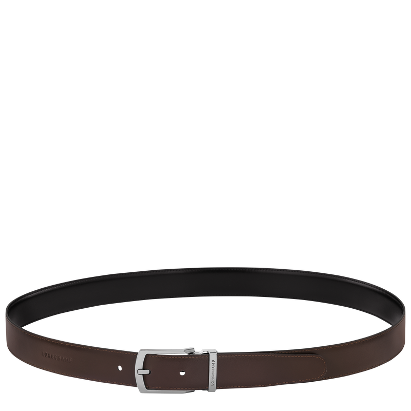 Delta Box Men's belt Black/Mocha - Leather
