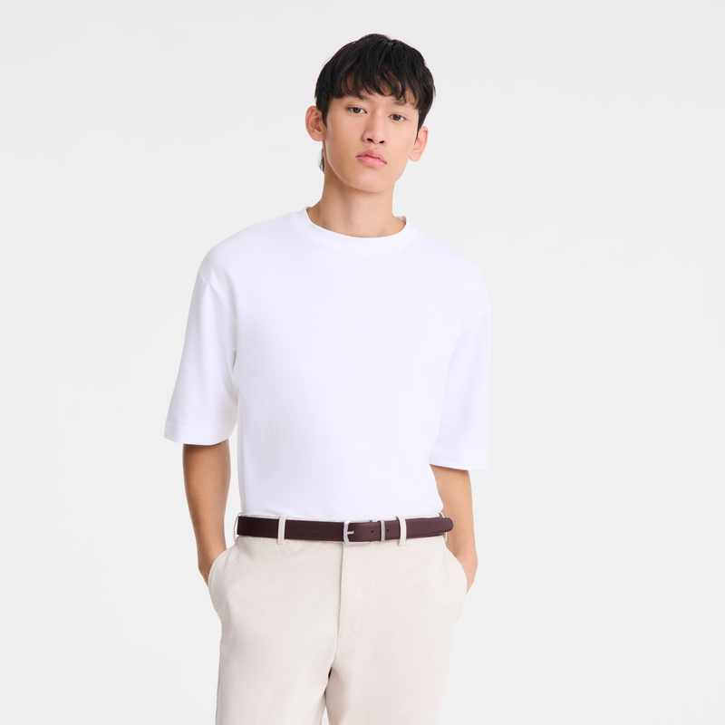 Delta Box Men's belt Navy/Burgundy - Leather