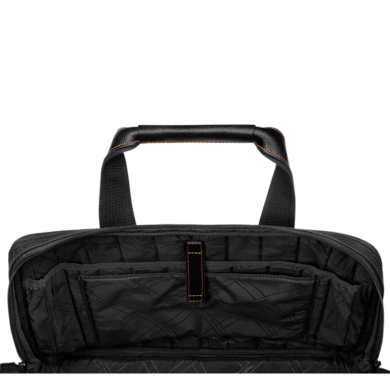 Boxford L Briefcase Black - Recycled canvas