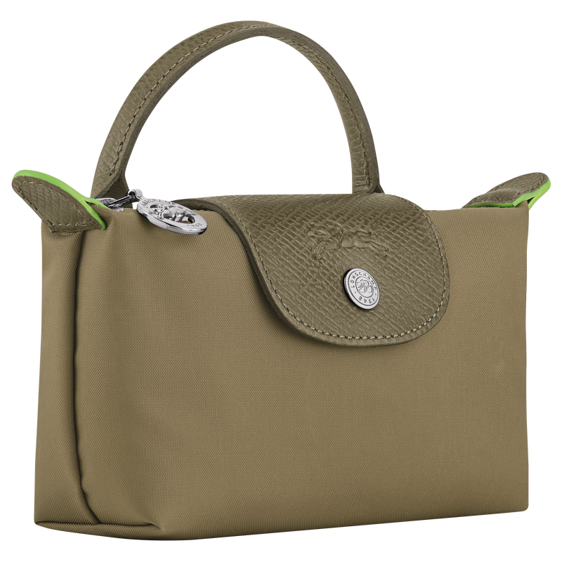 Le Pliage Green Pouch with handle Artichoke - Recycled canvas