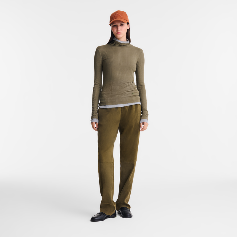 Thin turtleneck sweater Khaki - Jersey