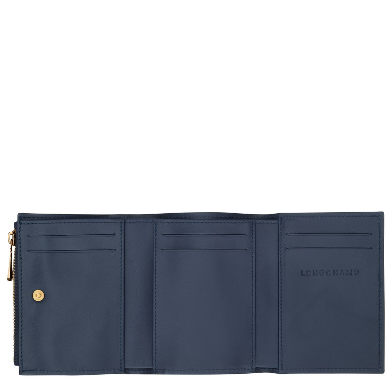 Épure Compact wallet Navy - Leather