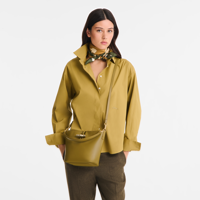 Le Roseau XS Bucket bag Olive - Leather