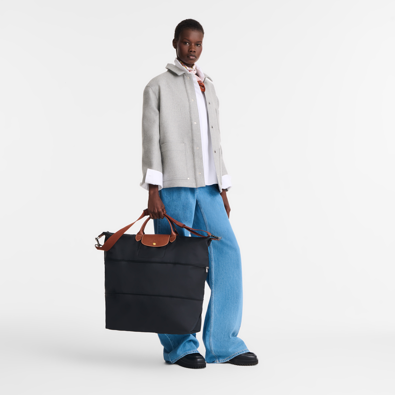 Le Pliage Original Travel bag expandable Black - Recycled canvas