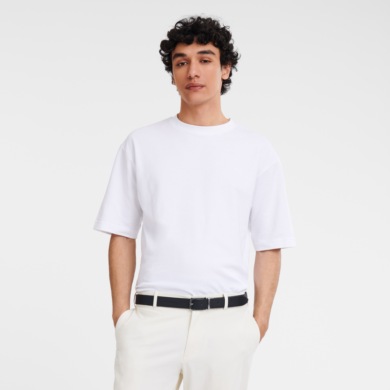 Delta Box Men's belt Black/Navy - Leather