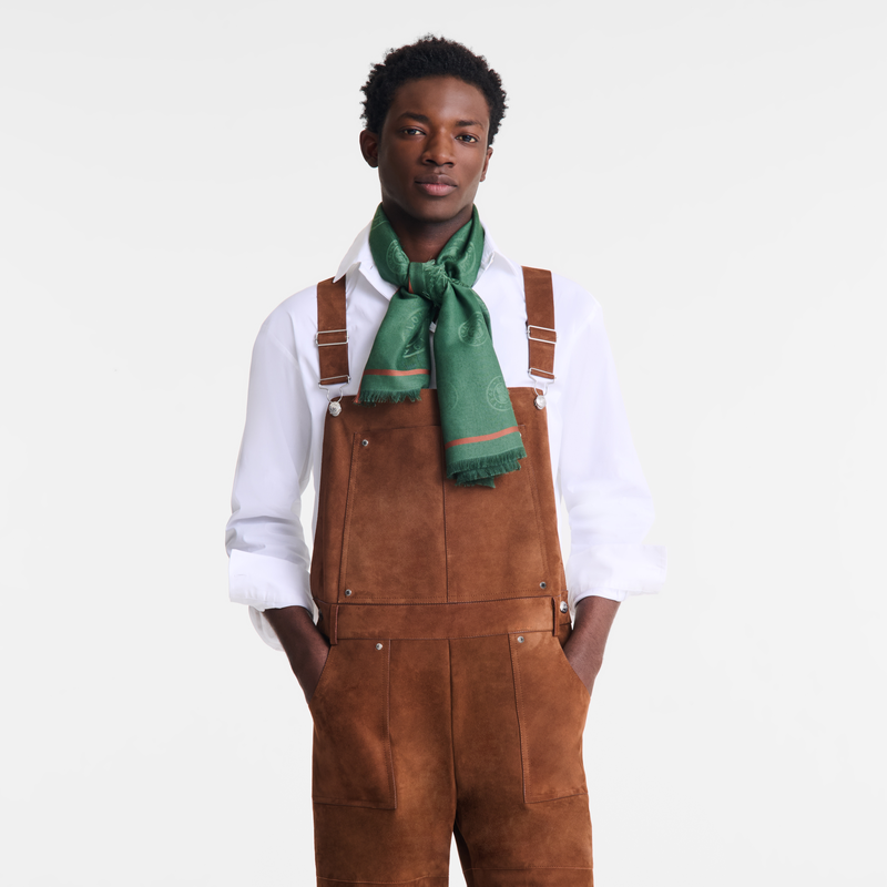 La Médaille Longchamp Shawl British Green - Cotton blend