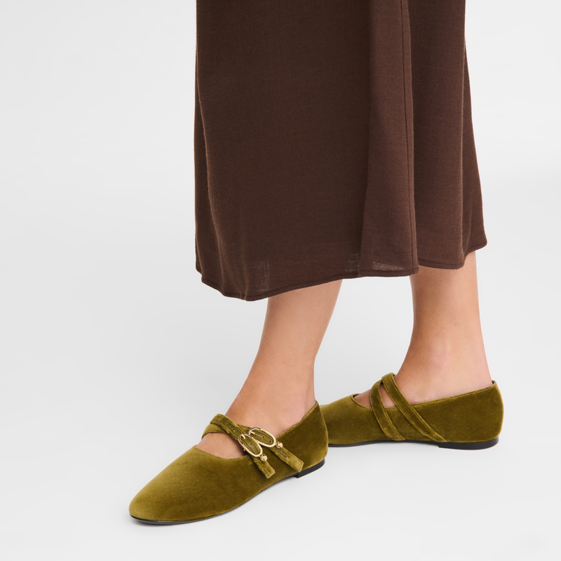 Le Foulonné Ballerinas Olive - Leather