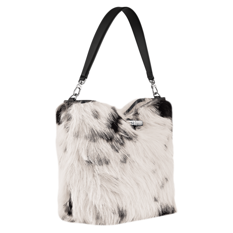 Le Roseau M Hobo bag Black/White - Canvas