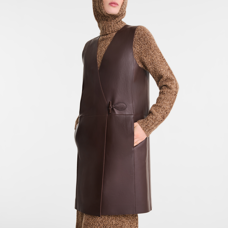 Sleeveless jacket Ebony - Leather