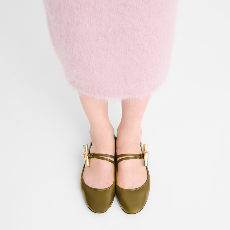 Le Roseau Ballerinas Olive - Leather