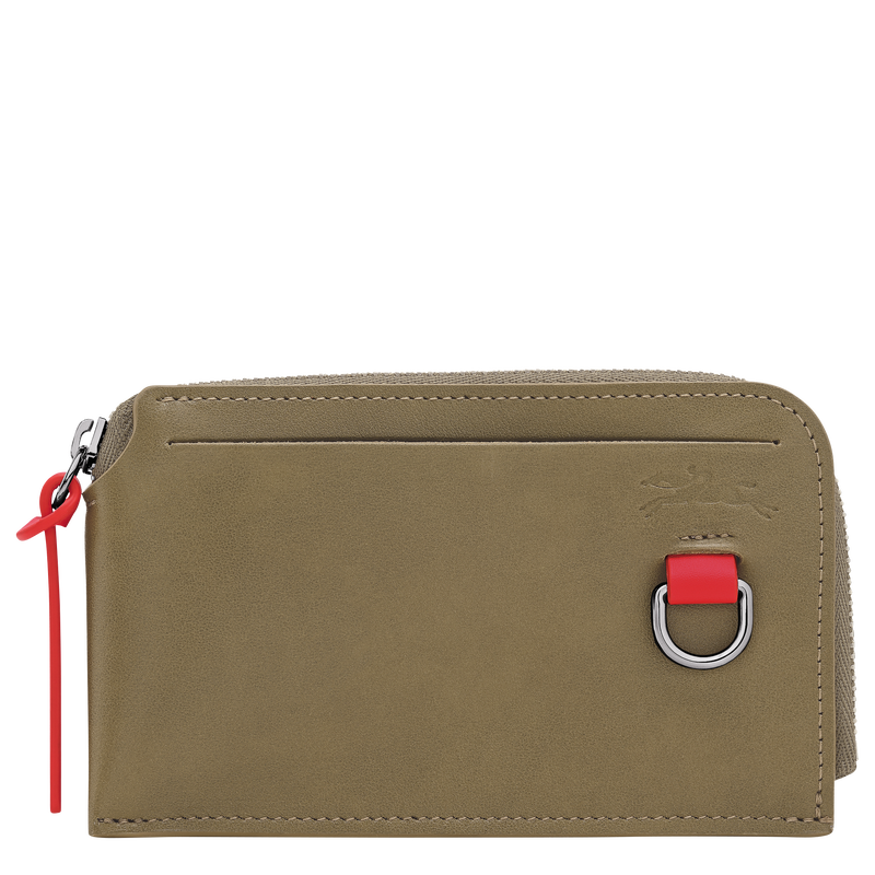 Longchamp Pocket Card holder Olive - Leather
