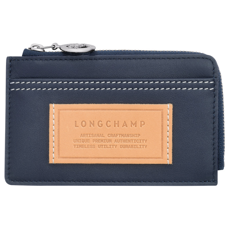 Le Pliage Xtra Card holder Navy - Leather