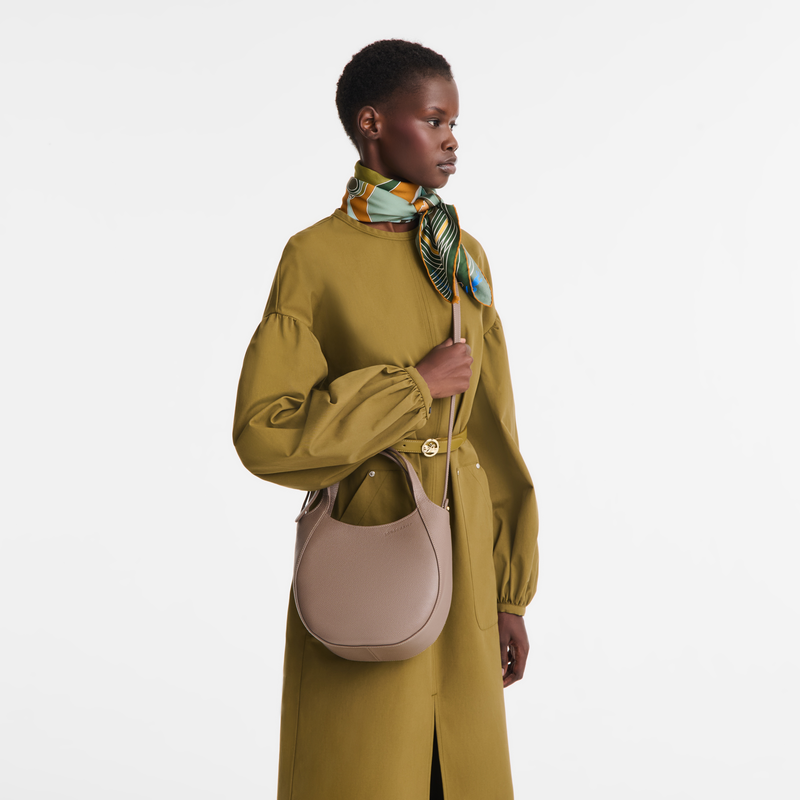 Le Foulonné S Handbag Taupe - Leather