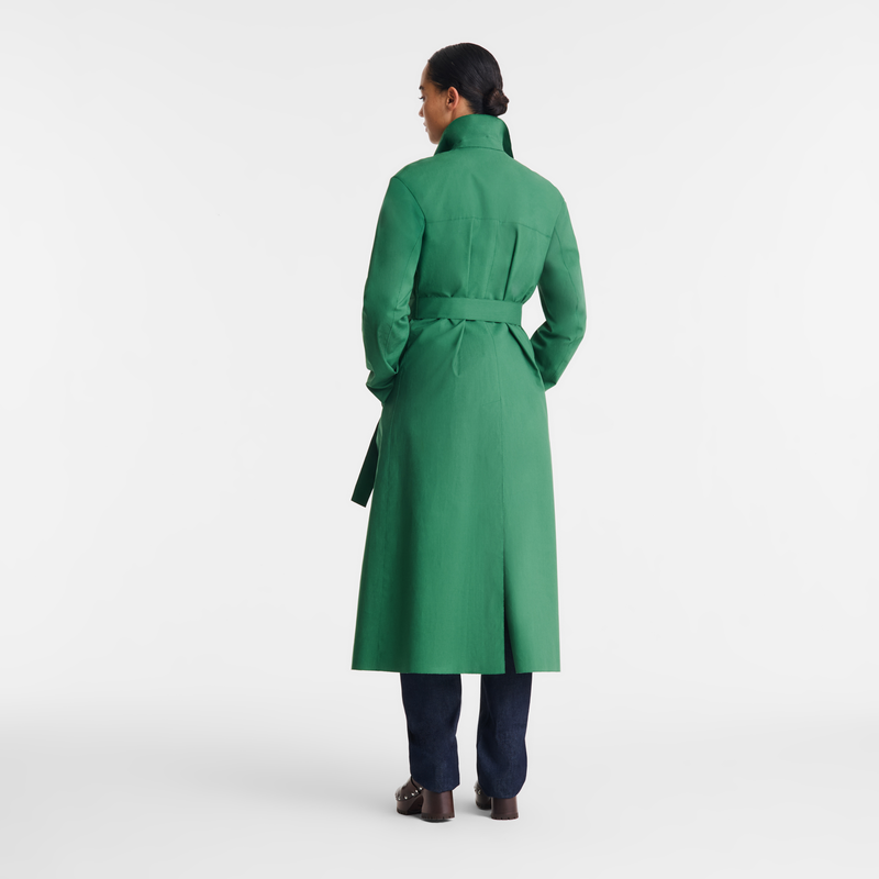 Trench coat British Green - Water-repellent technical canvas