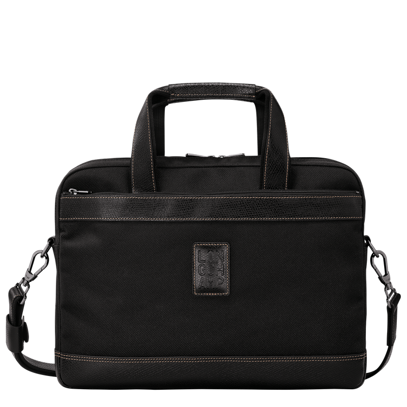 Boxford S Briefcase Black - Recycled canvas