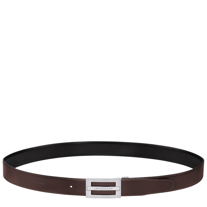 Delta Box Men's belt Black/Mocha - Leather