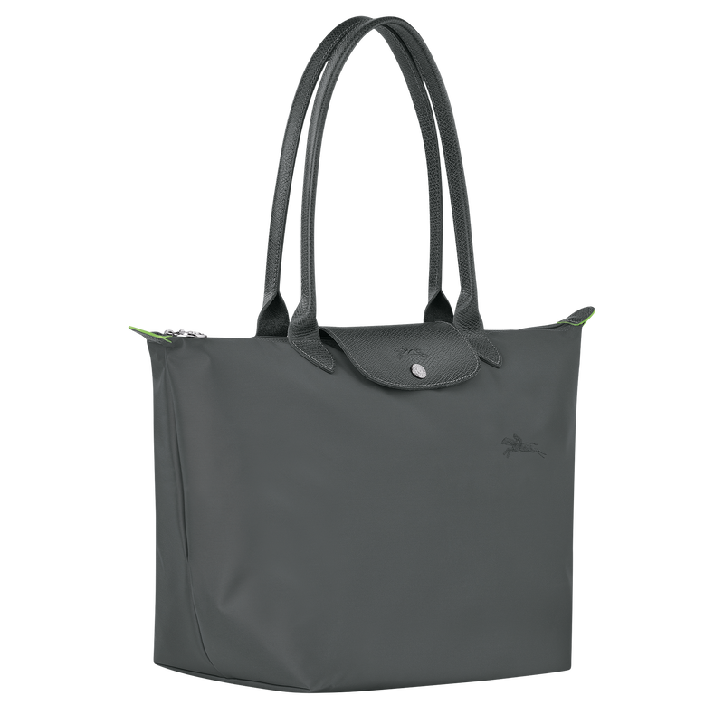 Le Pliage Green L Tote bag Graphite - Recycled canvas