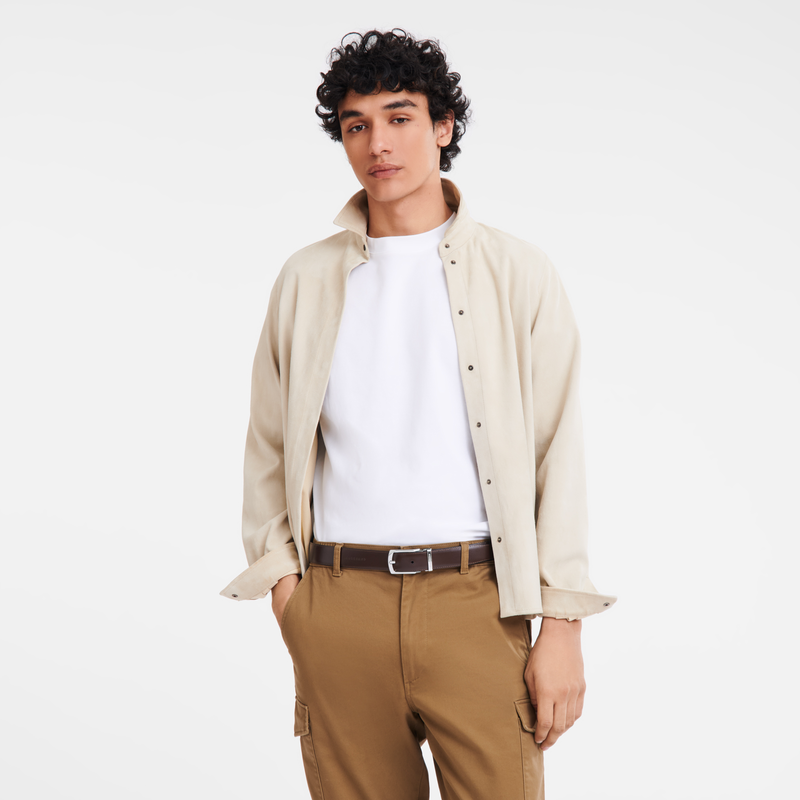 Delta Box Men's belt Black/Mocha - Leather