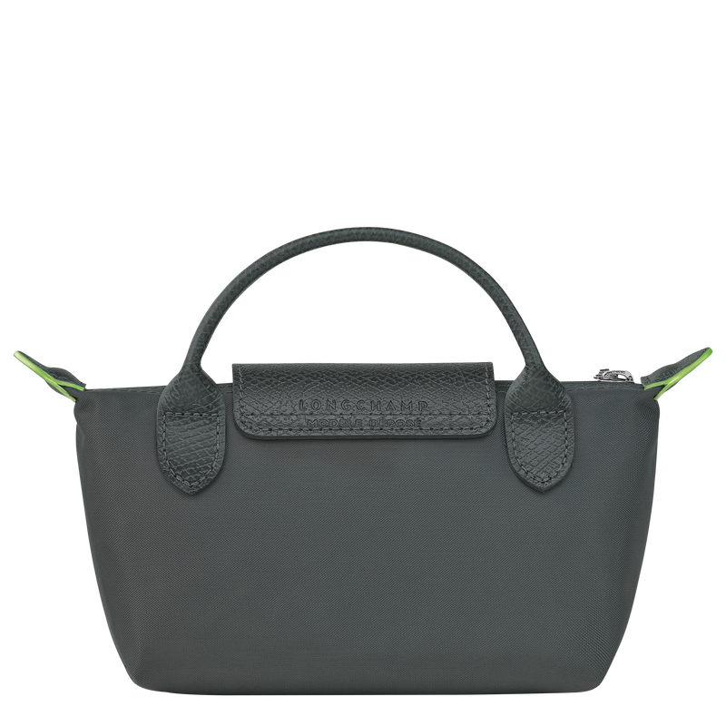 Le Pliage Green Pouch with handle Graphite - Recycled canvas
