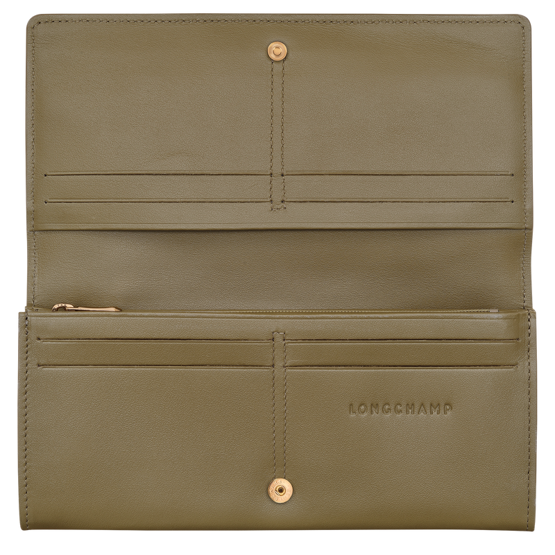 Le Roseau Long continental wallet Olive - Leather