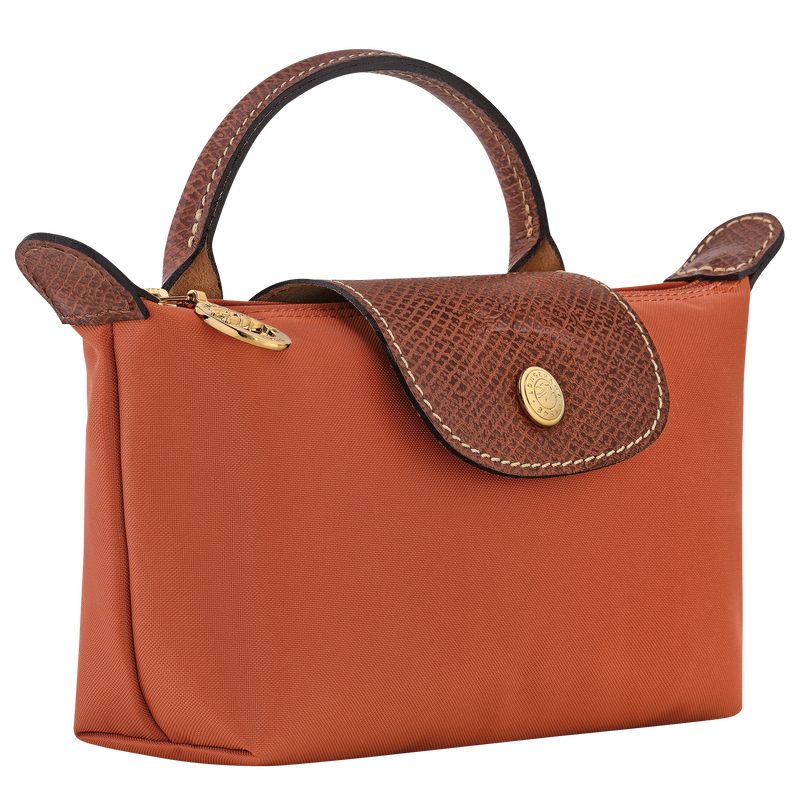 Le Pliage Original Pouch with handle Brick - Recycled canvas