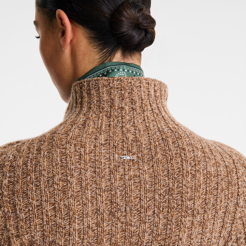 High neck sweater Chocolate - Knit