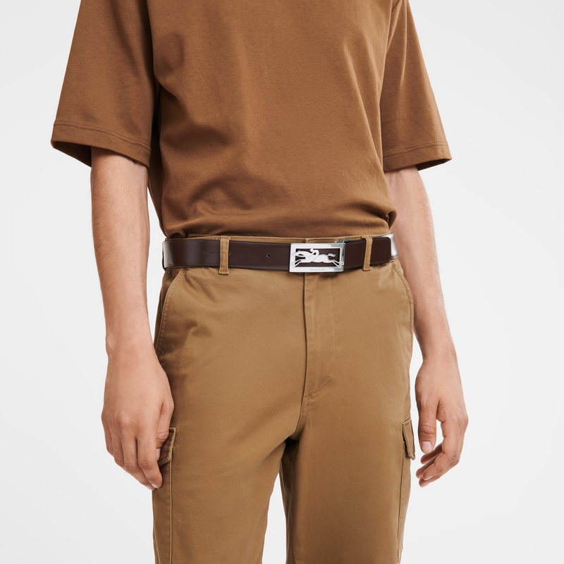 Delta Box Men's belt Black/Mocha - Leather