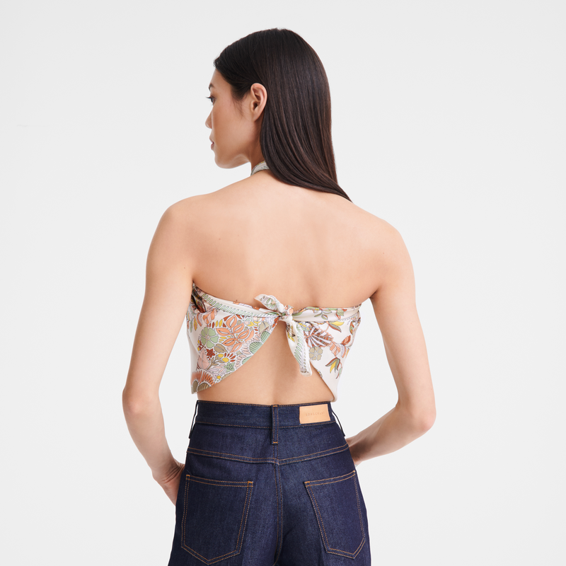 Forêt Longchamp Silk scarf 90 Ecru - Silk