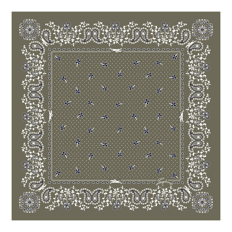 French Bandana Silk scarf 50 Artichoke - Silk