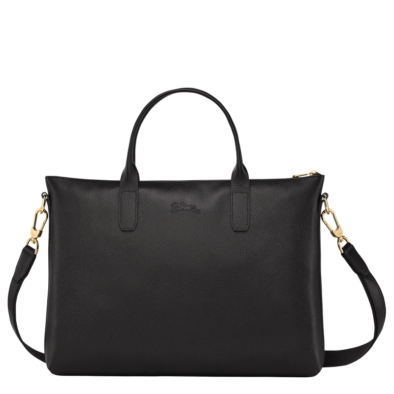 Le Foulonné S Briefcase Black - Leather