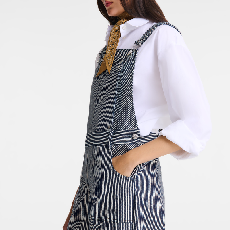 Jumpsuit Navy - Jacquard stripes