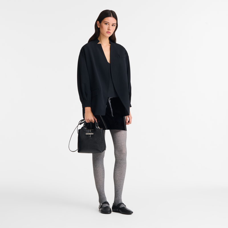 Le Roseau S Handbag Black - Leather