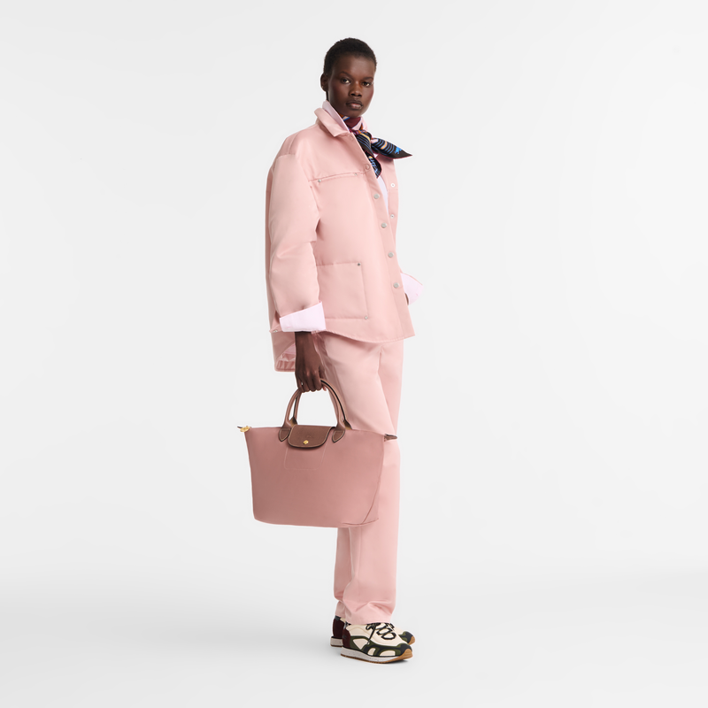 Le Pliage Original M Handbag Pink Tea - Recycled canvas