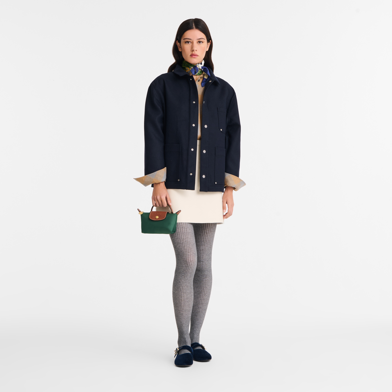 Le Pliage Original Pouch with handle British Green - Recycled canvas