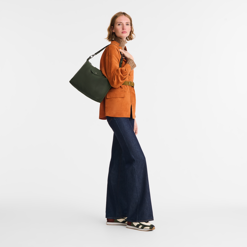 Le Pliage Xtra M Hobo bag Fir - Leather