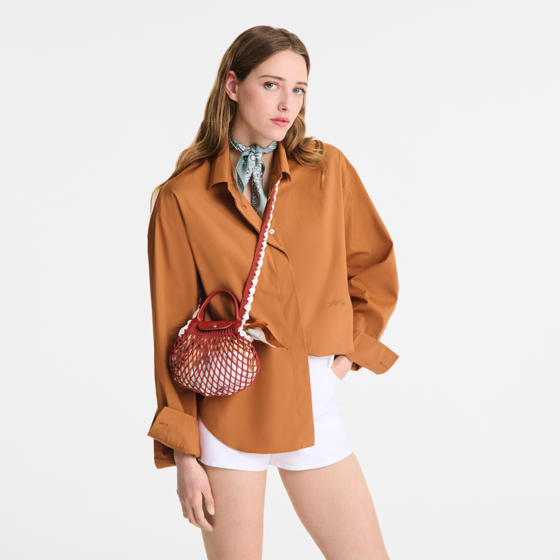 Le Pliage Collection XS Mesh bag Terracotta - Canvas