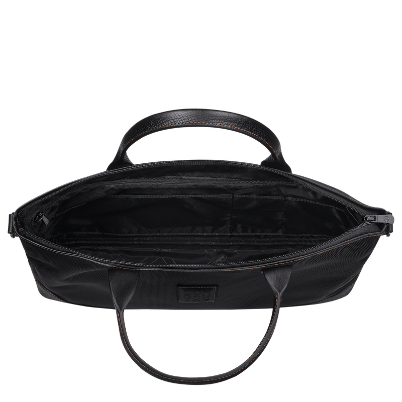 Boxford S Briefcase Black - Recycled canvas