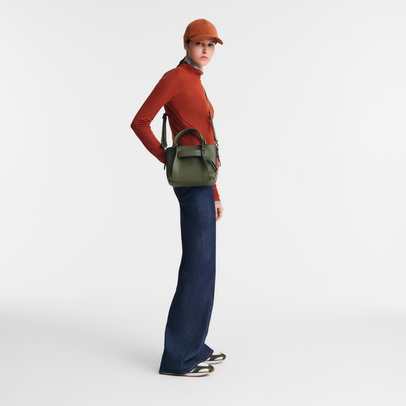 Longchamp 3D S Handbag Khaki - Leather