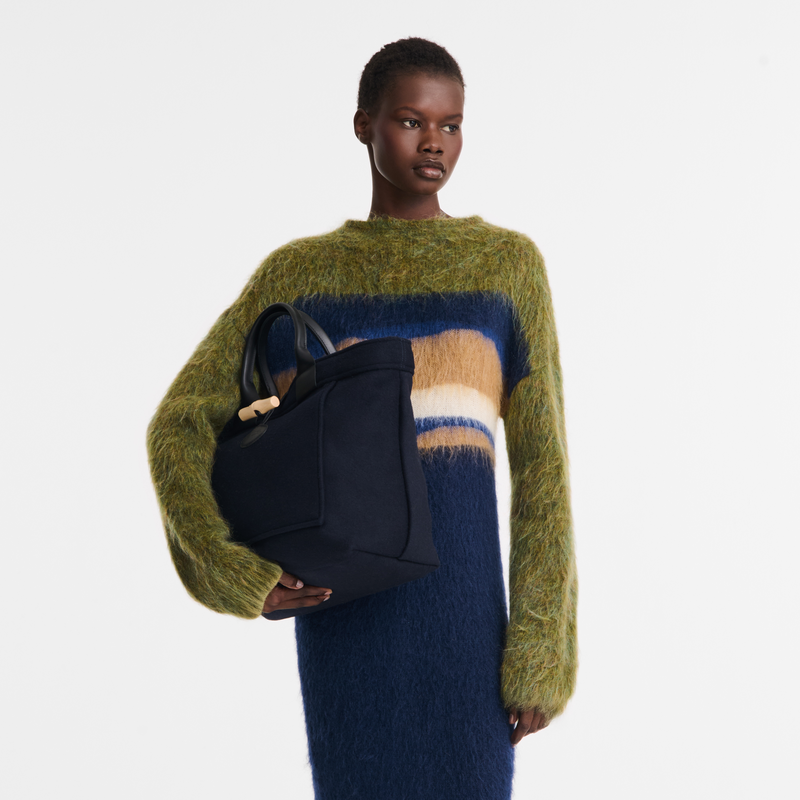 Le Roseau L Tote bag Navy - Canvas