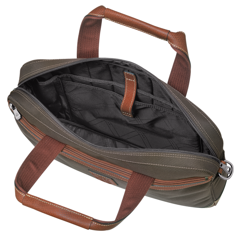 Boxford S Briefcase Brown - Recycled canvas