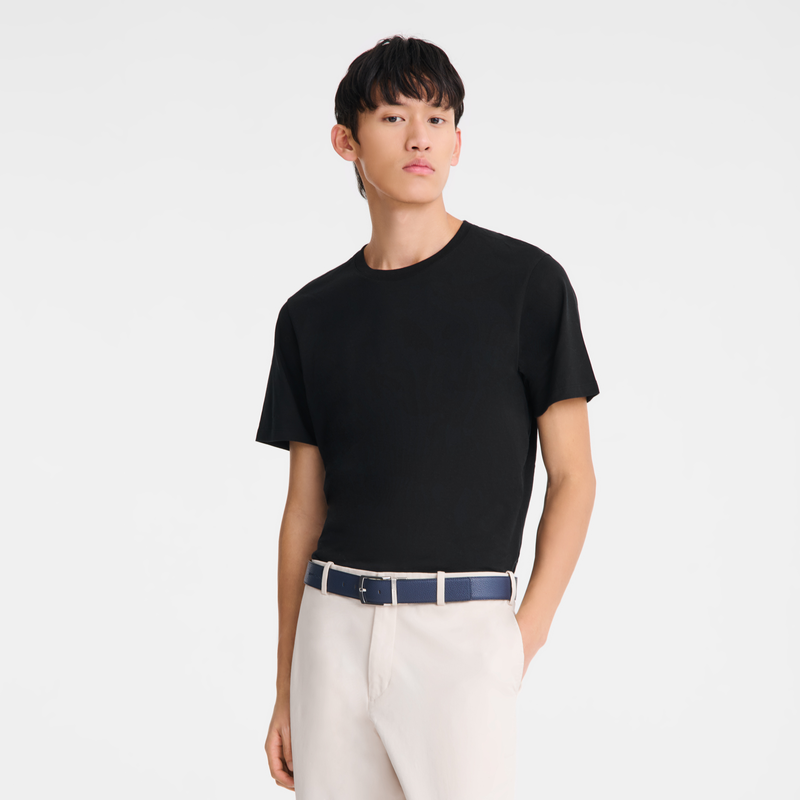 Le Foulonné Men's belt Navy/Black - Leather