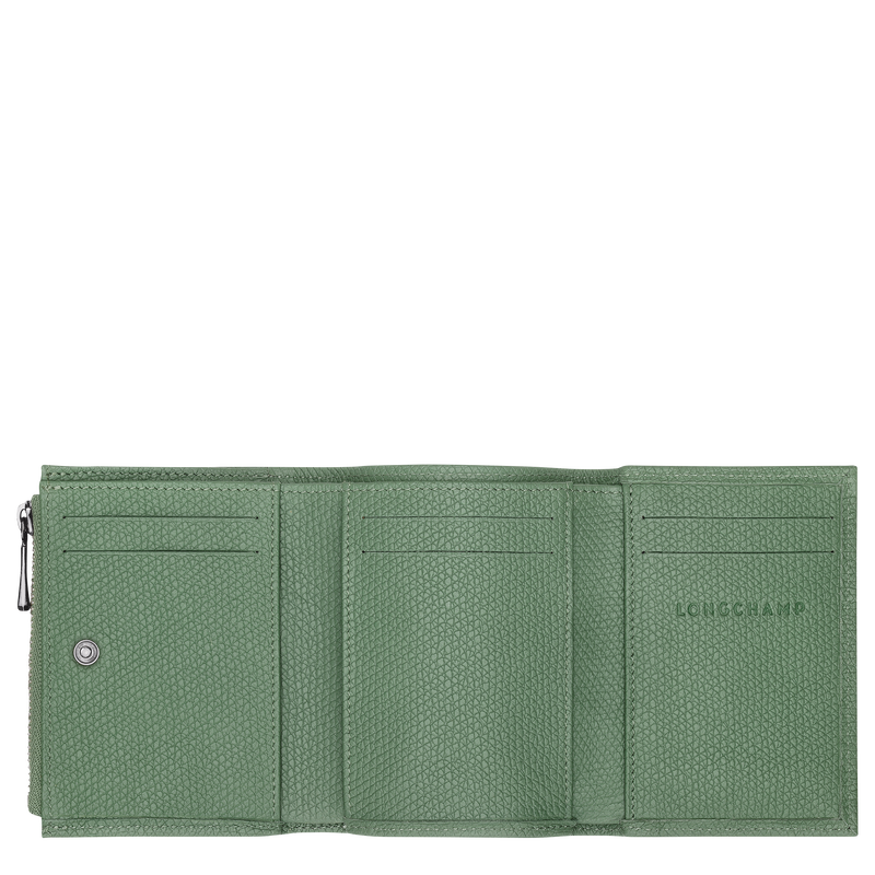 Le Roseau Compact wallet Oregano - Leather