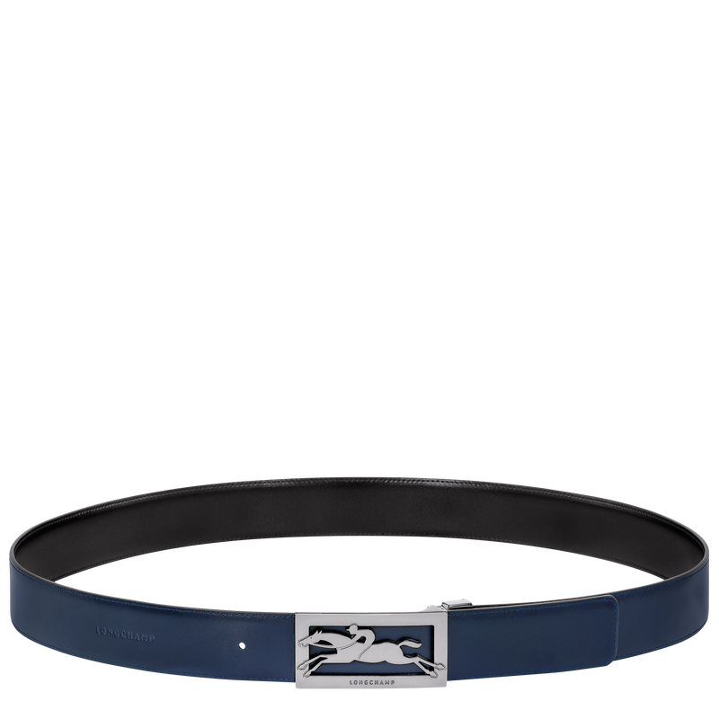Delta Box Men's belt Black/Navy - Leather