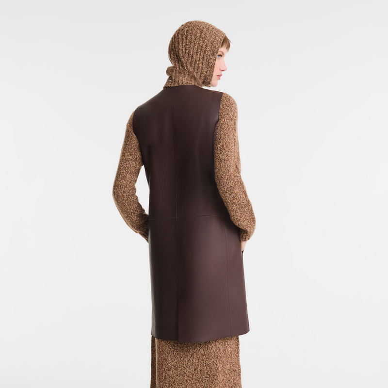 Sleeveless jacket Ebony - Leather