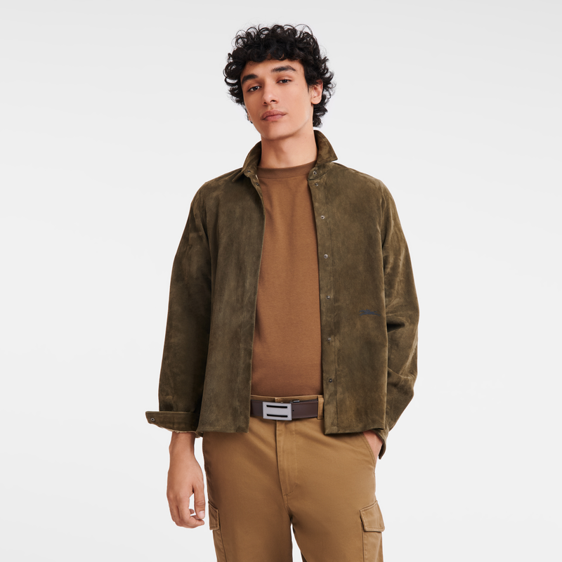 Delta Box Men's belt Black/Mocha - Leather