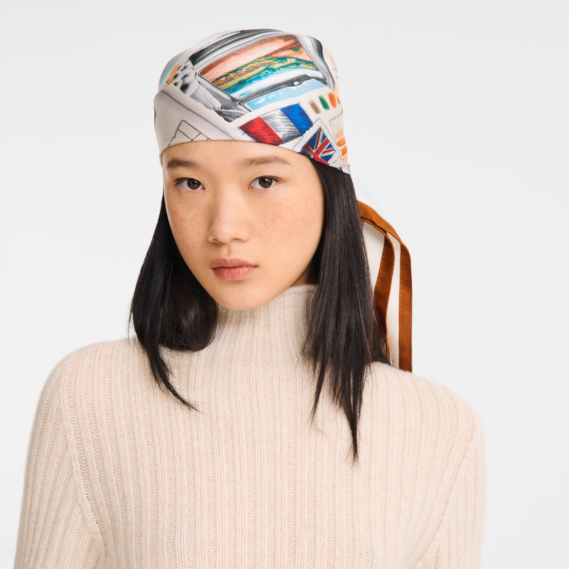 L'Echappée belle Silk scarf 90 Chocolate - Silk